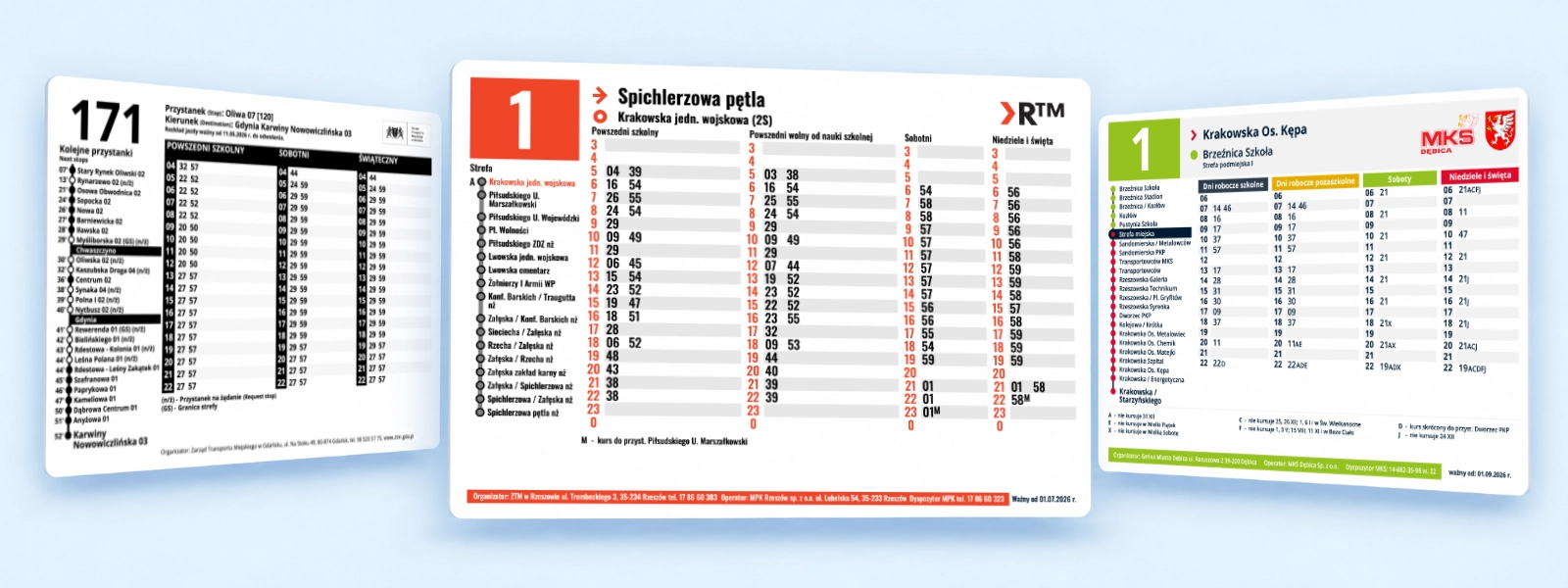 Space for a stop timetable